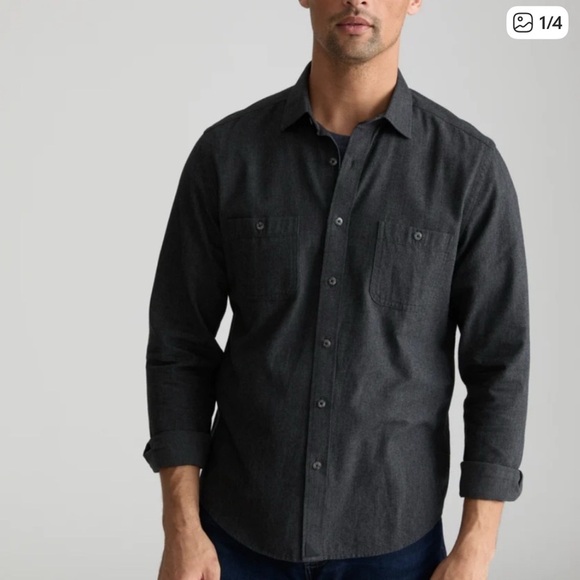 UNTUCKit Hemsworth Flannel Shirt Dark Gray Men’s XXLarge Long Sleeve Relaxed Fit - Picture 1 of 14